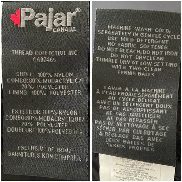 PAJAR CANADA cece black faux fur lined hood zip up long down feather jacket - Picture 10 of 13